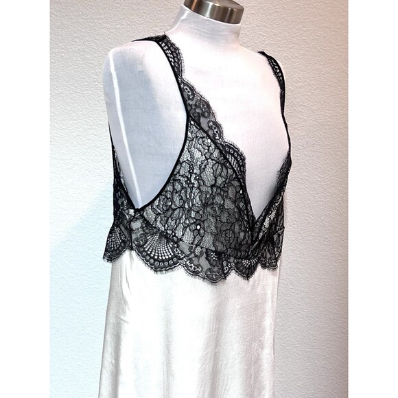 ZARA WOMAN SS24 WHITE LACE SATIN EFFECT DRESS ZW COLLECTION SIZE LARGE 8385/789 - Picture 11 of 16